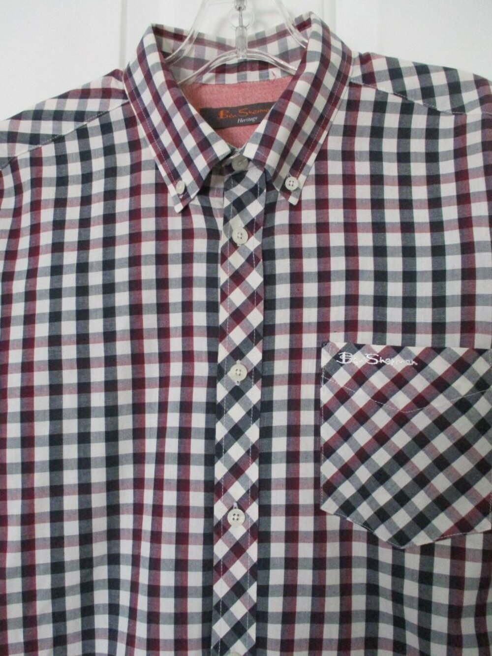 Ben Sherman Mens L/S Multicolor Cotton Button-down Dress or Casual Shirt-Medium